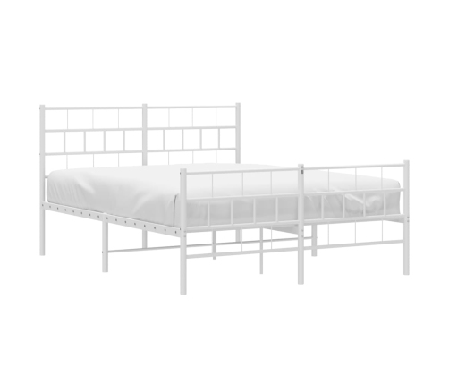 Estructura cama sin colchón con estribo metal blanco 135x190 cm