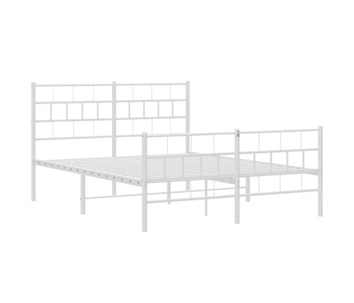 Estructura cama sin colchón con estribo metal blanco 135x190 cm