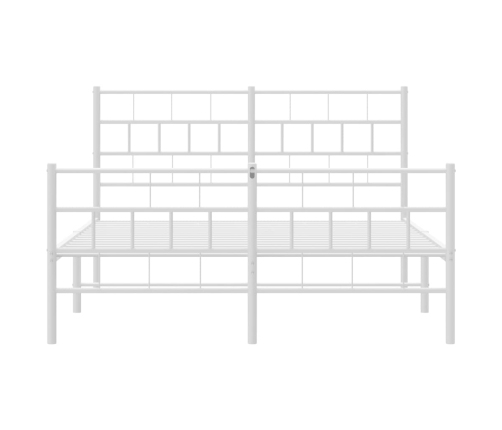 Estructura cama sin colchón con estribo metal blanco 135x190 cm