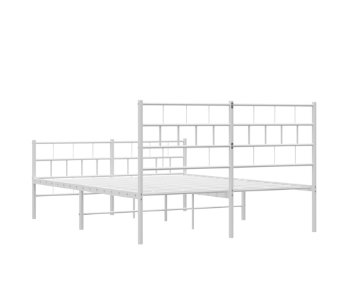 Estructura cama sin colchón con estribo metal blanco 135x190 cm