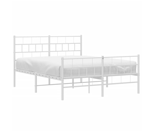 Estructura cama sin colchón con estribo metal blanco 140x190 cm