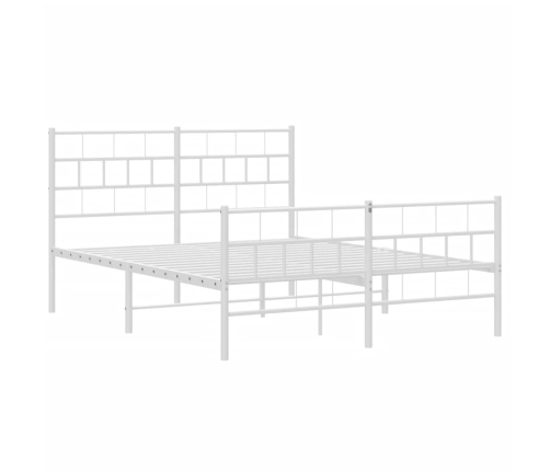 Estructura cama sin colchón con estribo metal blanco 140x190 cm