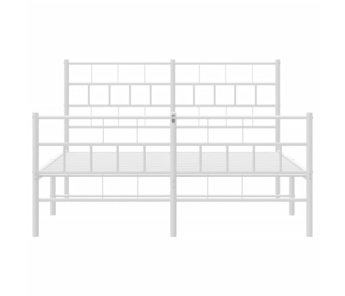 Estructura cama sin colchón con estribo metal blanco 140x190 cm