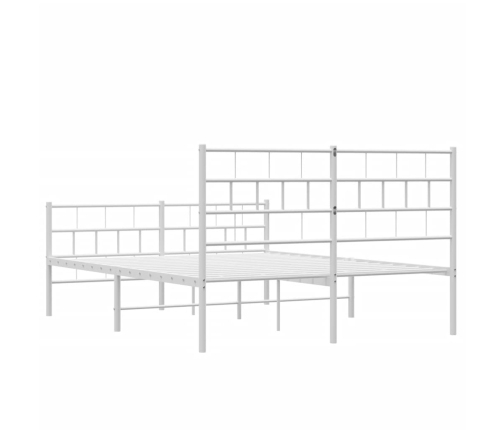 Estructura cama sin colchón con estribo metal blanco 140x190 cm