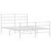 Estructura cama sin colchón con estribo metal blanco 140x200 cm