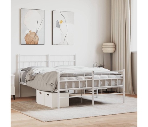 Estructura cama sin colchón con estribo metal blanco 140x200 cm