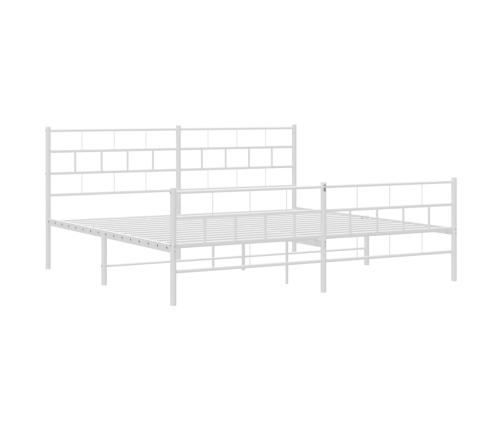 Estructura cama sin colchón con estribo metal blanco 183x213 cm