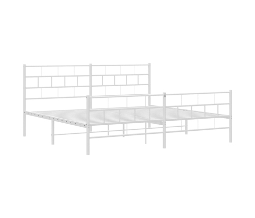 Estructura cama sin colchón con estribo metal blanco 193x203 cm