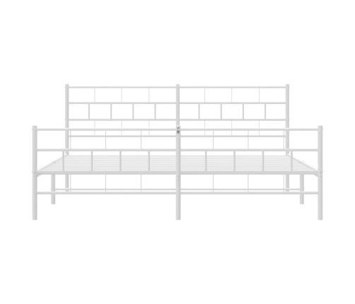 Estructura cama sin colchón con estribo metal blanco 193x203 cm