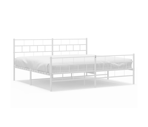 Estructura cama sin colchón con estribo metal blanco 200x200 cm