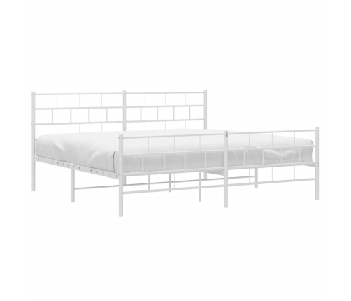 Estructura cama sin colchón con estribo metal blanco 200x200 cm