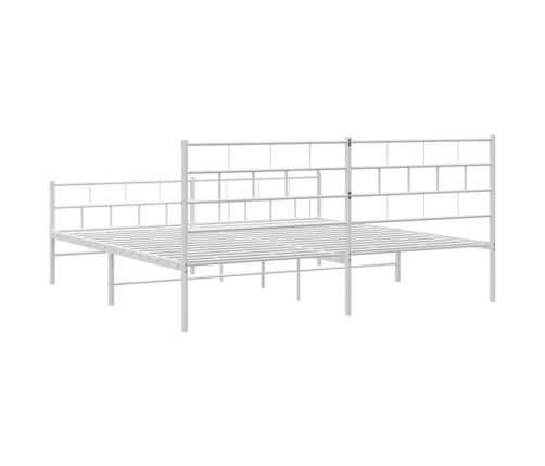 Estructura cama sin colchón con estribo metal blanco 200x200 cm