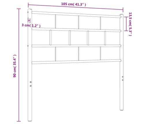 Cabecero de metal blanco 100 cm