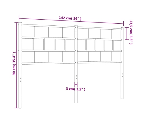 Cabecero de metal blanco 135 cm