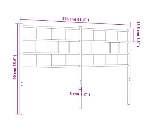 Cabecero de metal blanco 150 cm