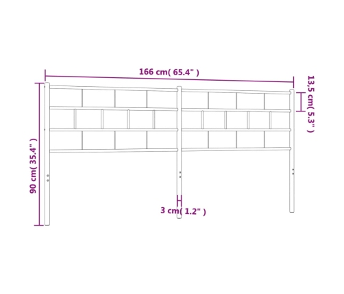 Cabecero de metal blanco 160 cm