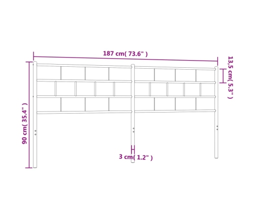 Cabecero de metal blanco 180 cm