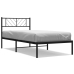 Estructura cama sin colchón con cabecero metal negro 75x190 cm