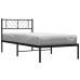 Estructura cama sin colchón con cabecero metal negro 75x190 cm