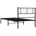 Estructura cama sin colchón con cabecero metal negro 75x190 cm