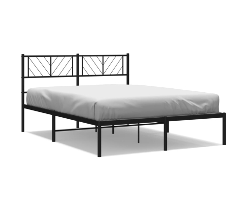 Estructura cama sin colchón con cabecero metal negro 120x190 cm