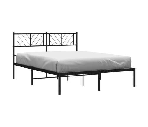 Estructura cama sin colchón con cabecero metal negro 120x190 cm