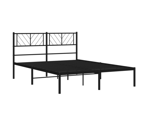 Estructura cama sin colchón con cabecero metal negro 120x190 cm