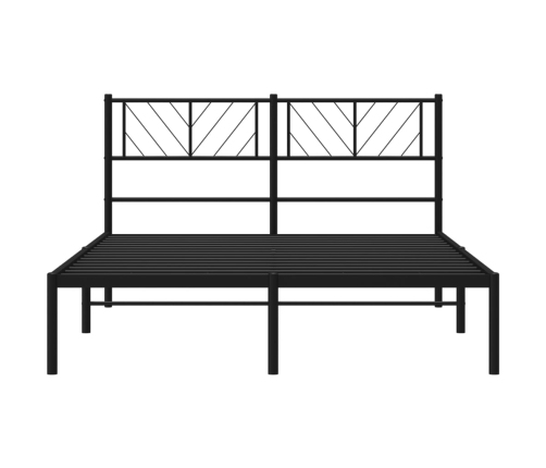 Estructura cama sin colchón con cabecero metal negro 120x190 cm