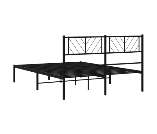 Estructura cama sin colchón con cabecero metal negro 120x190 cm