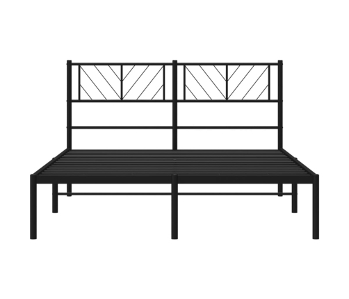 Estructura cama sin colchón con cabecero metal negro 120x200 cm