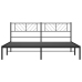 Estructura cama sin colchón con cabecero metal negro 180x200 cm