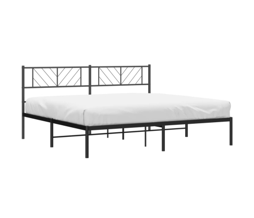 Estructura cama sin colchón con cabecero metal negro 183x213 cm