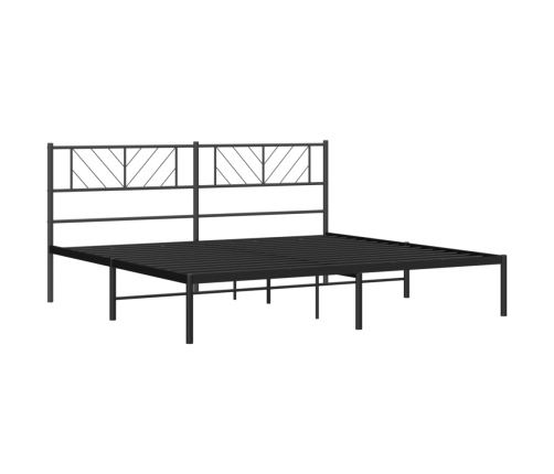 Estructura cama sin colchón con cabecero metal negro 183x213 cm