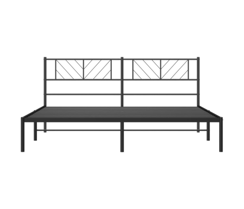 Estructura cama sin colchón con cabecero metal negro 183x213 cm