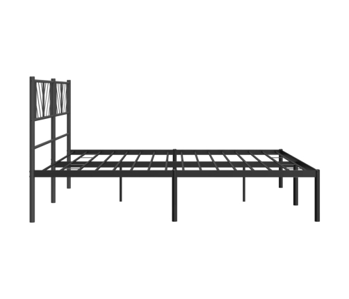 Estructura cama sin colchón con cabecero metal negro 183x213 cm