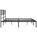 Estructura cama sin colchón con cabecero metal negro 183x213 cm