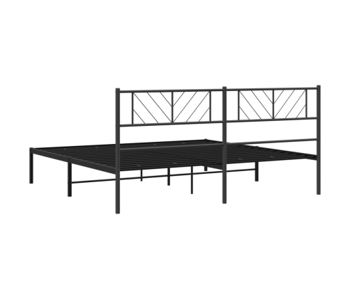 Estructura cama sin colchón con cabecero metal negro 183x213 cm