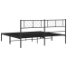 Estructura cama sin colchón con cabecero metal negro 183x213 cm