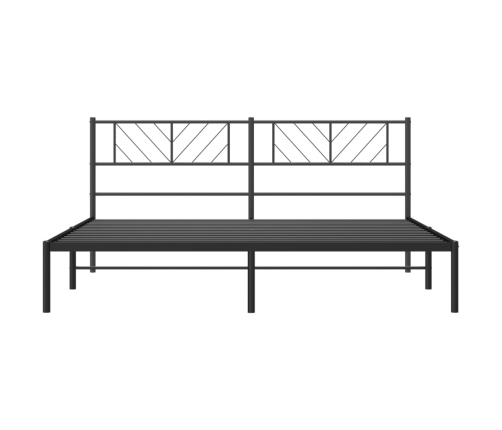 Estructura cama sin colchón con cabecero metal negro 193x203 cm