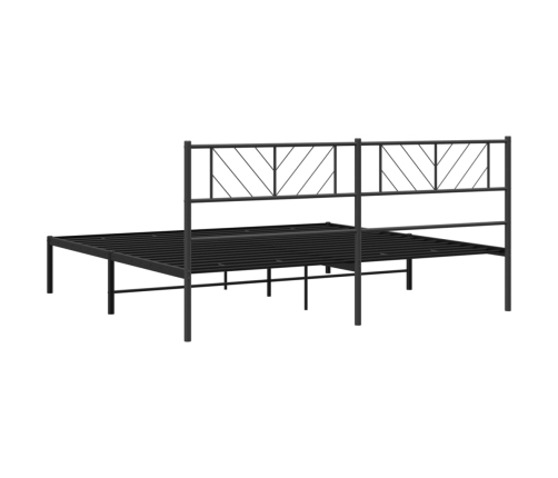 Estructura cama sin colchón con cabecero metal negro 193x203 cm