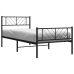 Estructura cama sin colchón con estribo metal negro 75x190 cm