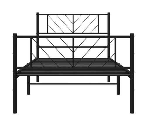 Estructura cama sin colchón con estribo metal negro 75x190 cm