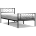 Estructura cama sin colchón con estribo metal negro 100x190 cm