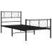 Estructura cama sin colchón con estribo metal negro 100x190 cm