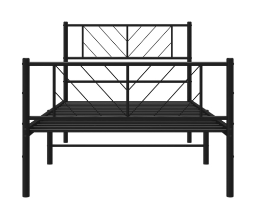 Estructura cama sin colchón con estribo metal negro 100x190 cm