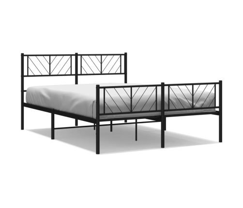 Estructura cama sin colchón con estribo metal negro 140x190 cm