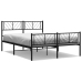 Estructura cama sin colchón con estribo metal negro 140x190 cm