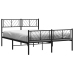 Estructura cama sin colchón con estribo metal negro 140x190 cm