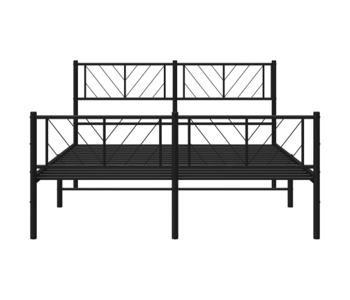 Estructura cama sin colchón con estribo metal negro 140x190 cm