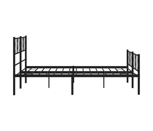 Estructura cama sin colchón con estribo metal negro 140x190 cm